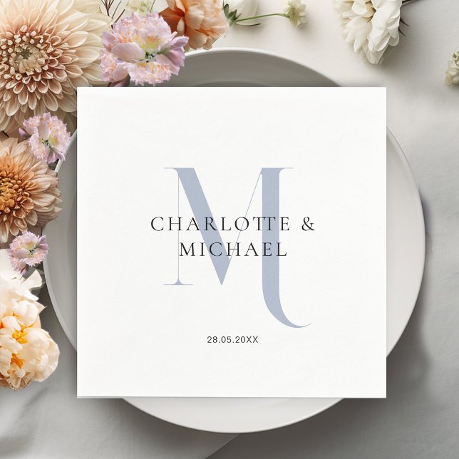 Simples, elegante, guardanapos de casamento monogr (Criador carregado)