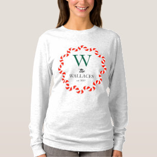 Simples Elegantes Camisas de Natal Família Monogr