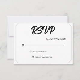 Simples Elegantes Clássicos RSVP de Casamento Mode