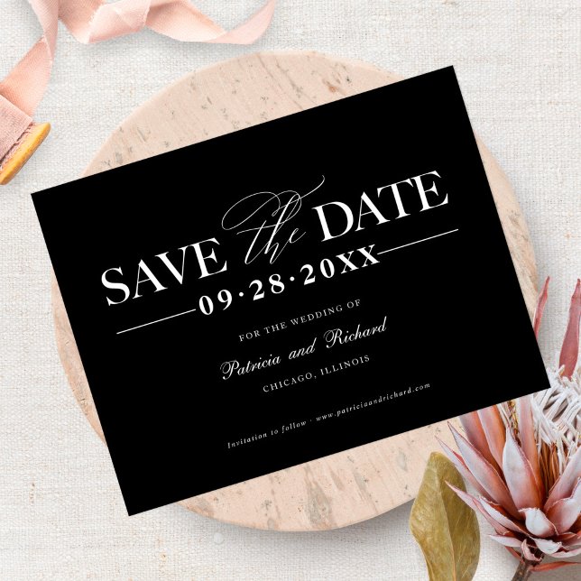 Simples Elegantes Convite de Noivado Save The Date (Criador carregado)