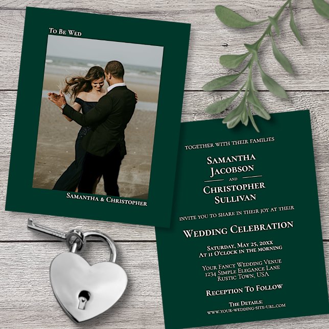 Simples Emerald Green BUDGET Foto de casamento (In Situ with Leaves & Heart)