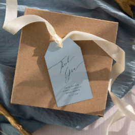 Simples Etiquetas de Agradecimento Dusty Blue para