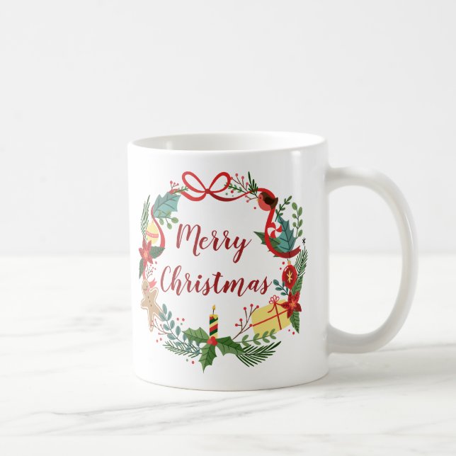 Simples Festa de Natal Feliz | Caneca Clássica (Direita)