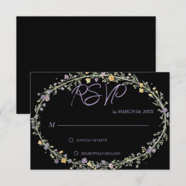 Simples Florais Clássicos Casamento RSVP Moderna