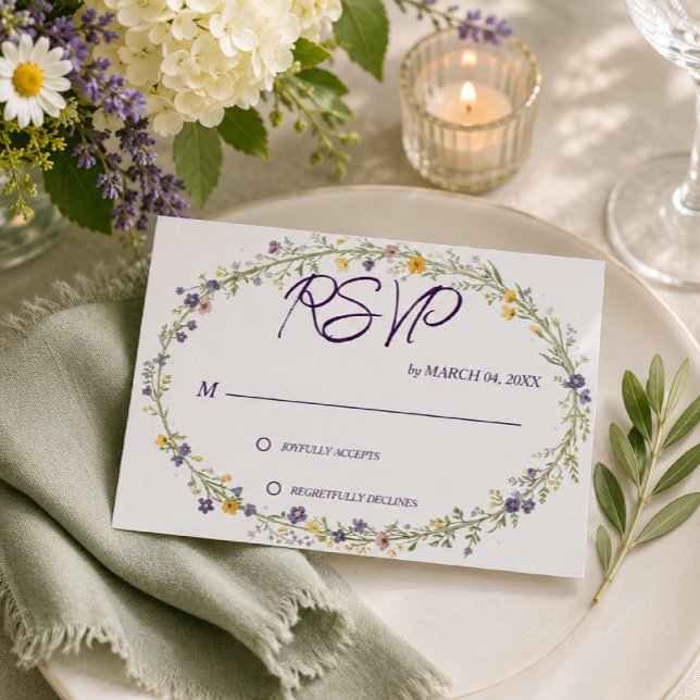 Simples Florais Clássicos Casamento RSVP Moderna (Criador carregado)