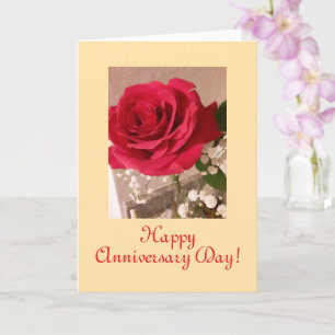 Simples, Floral, Cartão de Aniversário de Casament