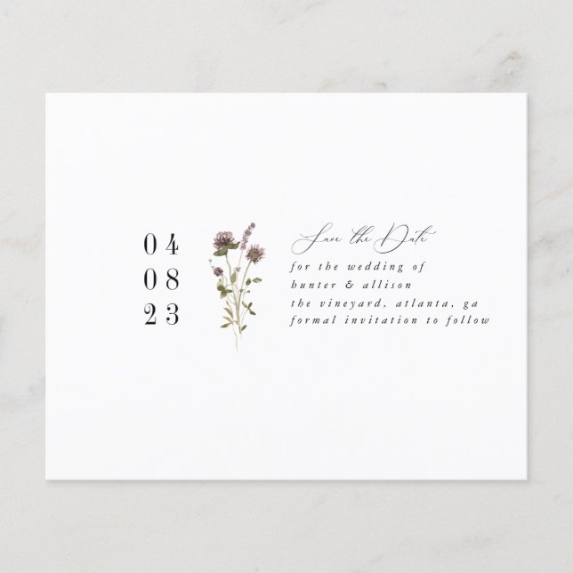 Simples Floral Salvar a Data (Frente)