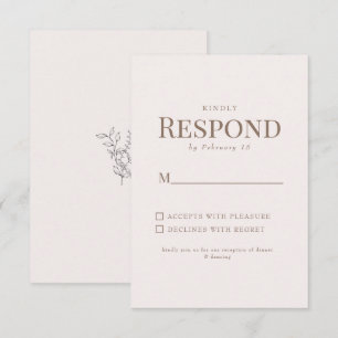 Simples Folhagem Texto Dourado Resposta Casamento 