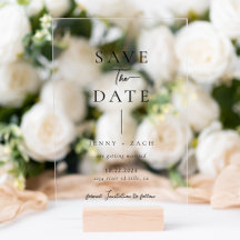 Simples Foto de Casamento Moderno em Acrílico Save