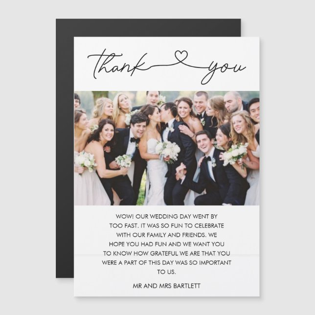 Simples Fotografia de Casamento Obrigado (Frente/Verso)