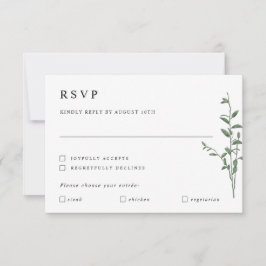 Simples Galho de Árvore Botânico Casamento RSVP C