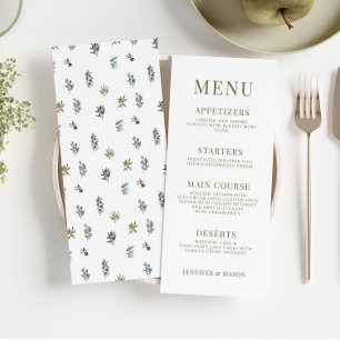 Simples galhos elegantes do boho menu de casamento