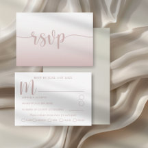 Simples Gradiente Rosa Calligraphy Casamento RSVP 