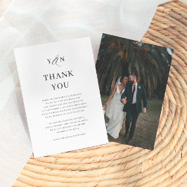 Simples Iniciais Agradecimento de Foto de Casament