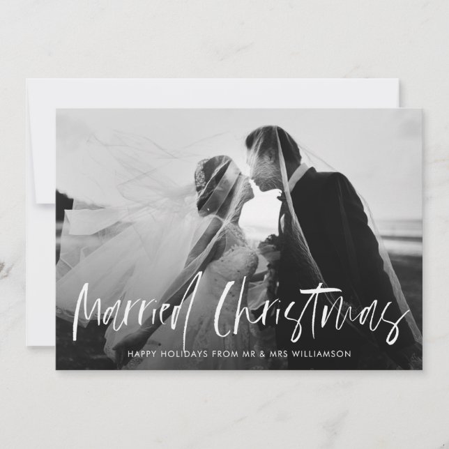 simples inscrição no anúncio de casamento de féria (Frente)