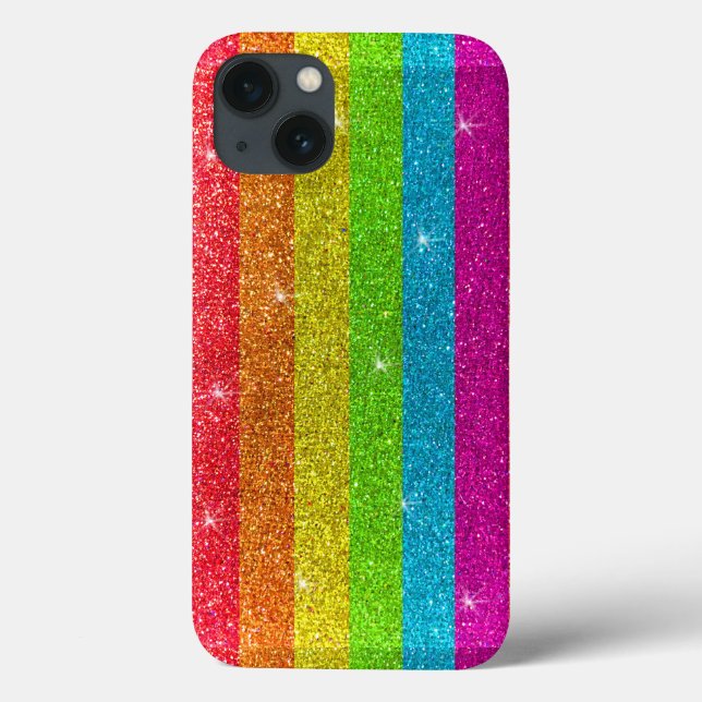 Simples LGBTQIA Orgulho gay Rainbow Glitter Ca (Verso)