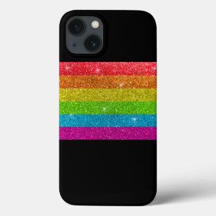 Simples LGBTQIA Orgulho gay Rainbow Glitter Ca