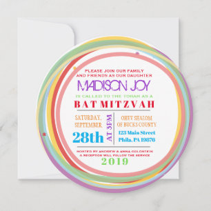 SIMPLES LINHAS Bat Bar Mitzvah Convite