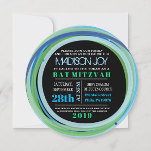 SIMPLES LINHAS Bat Bar Mitzvah Convite