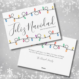 Simples luzes Feliz Navidad Cartão de Natal