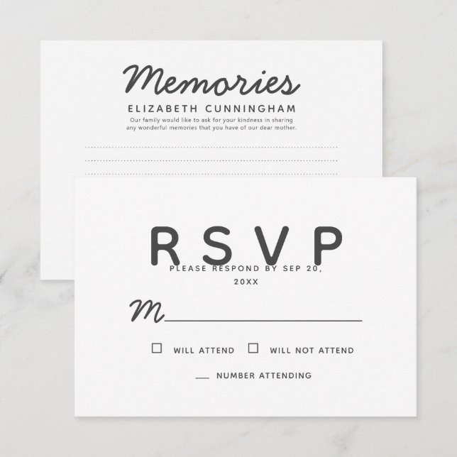 Simples Memórias Modernas Resposta Memorial (Frente/Verso)