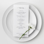 Simples menu de casamento preto e branco elegante<br><div class="desc">Simples carta de modelo do cardápio de casamento com minimalistas de tendências brancas.</div>
