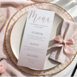 Simples Menu de Jantar de Casamento em Dourado Ros