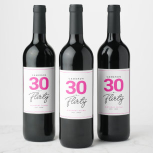 Simples Moderno 30 e rótulo de vinho personalizado
