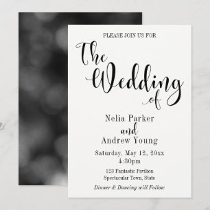 Simples, Moderno Convite de Casamento com Texto Pr