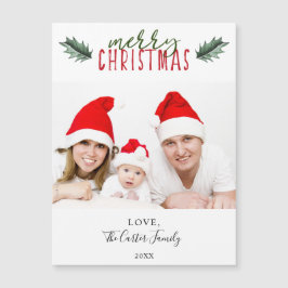 Simples Moderno Feliz Natal Holly - Cor-de-água