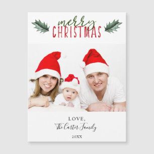 Simples Moderno Feliz Natal Holly - Cor-de-água