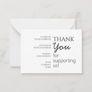 Simples, Moderno, Obrigado Cartão De Nota Simples