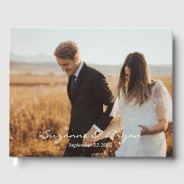 Simples Monograma Foto do Livro de Convidados