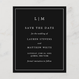 Simples Monograma Orçamento Salve a Data