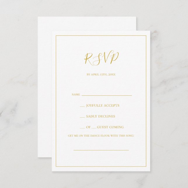 Simples Natal Elegante | Placa RSVP de Solicitação (Frente/Verso)