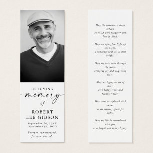 Simples No Amor Memória Funeral Bookmarks