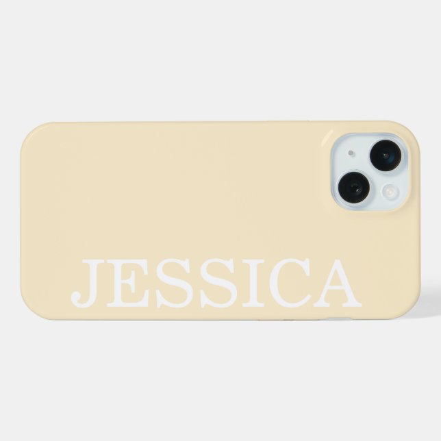 SIMPLES NOME PERSONALIZADO MODERNO CREME COM ESTIL (Verso Horizontal)