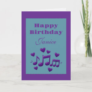 Simples Notas Musicais de Aniversário Elegantes