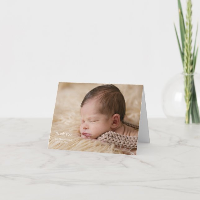 Simples Obrigado Anúncio de Nascimento Fotográfico (Frente)