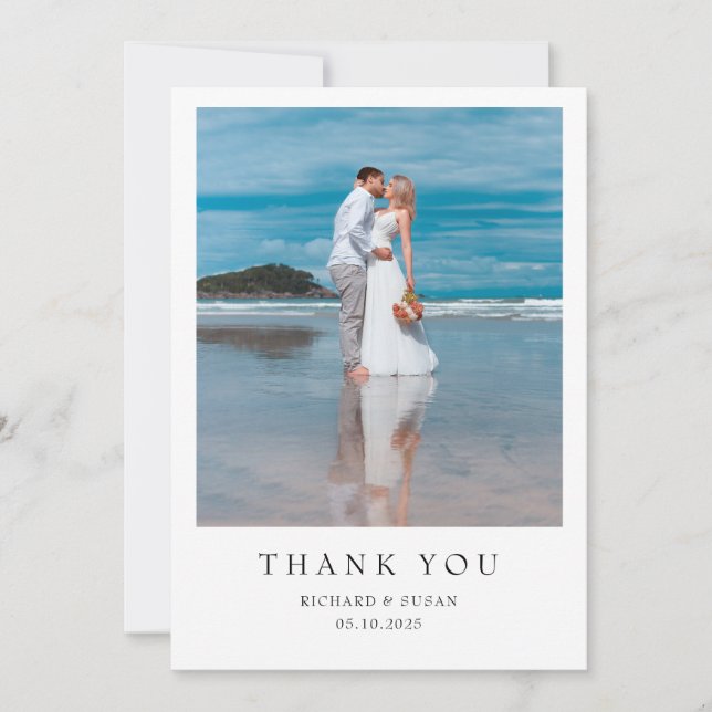 Simples Obrigado Convite De Casamento (Frente)
