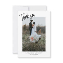 Simples Obrigado Escrever Cartões De Casamento