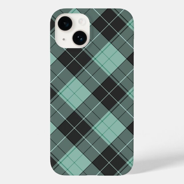 Simples padrão xadrez em turquesa Case-Mate iPhon (Verso)