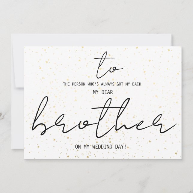 Simples Para O Meu Irmão No Nosso Dia De Casamento (Frente)