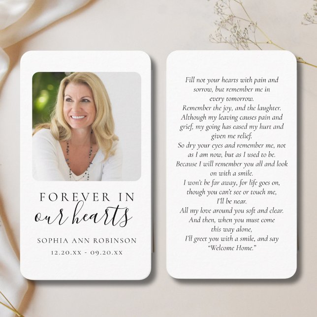 Simples para sempre em nosso Cartão Funeral de Fot (Criador carregado)