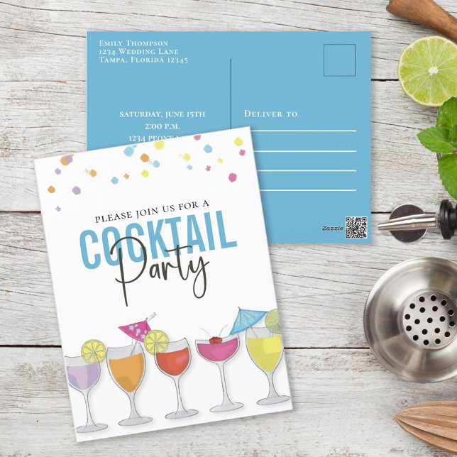 Simples Partido Cocktail Convite Moderno Minimalis (Criador carregado)