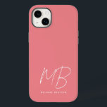 Simples Pastel Pink Minimalista Dois Monogramas No<br><div class="desc">Simples Pastel Pink Minimalista Dois Monogramas Nome perfeito como presente para uma amiga menina,  colega de trabalho,  chefe,  consultor,  profissional ou empresário.</div>