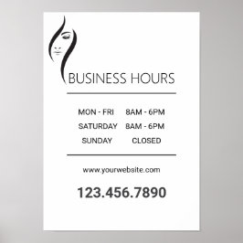 Simples Poster de Salão Branco E Bela Negra