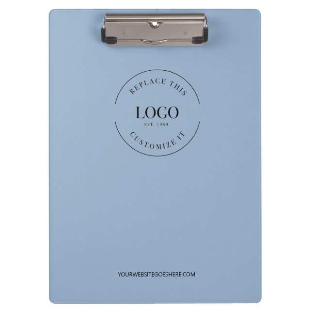 Simples Prancheta Azul Poeirento Minimalista com L (Frente)