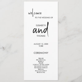 Simples programa de casamento elegante minimalista
