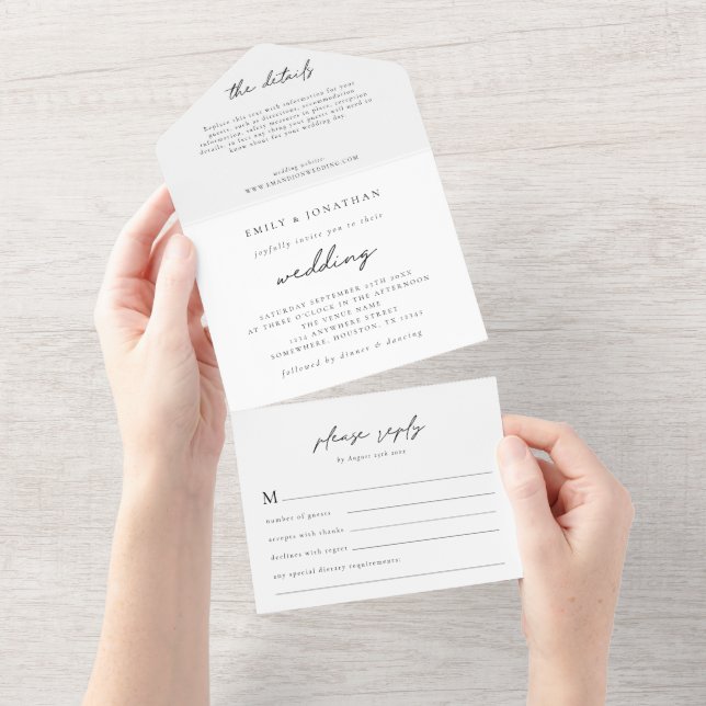 Simples Qualquer Casamento Triplicado De Script De (Aba destacável)
